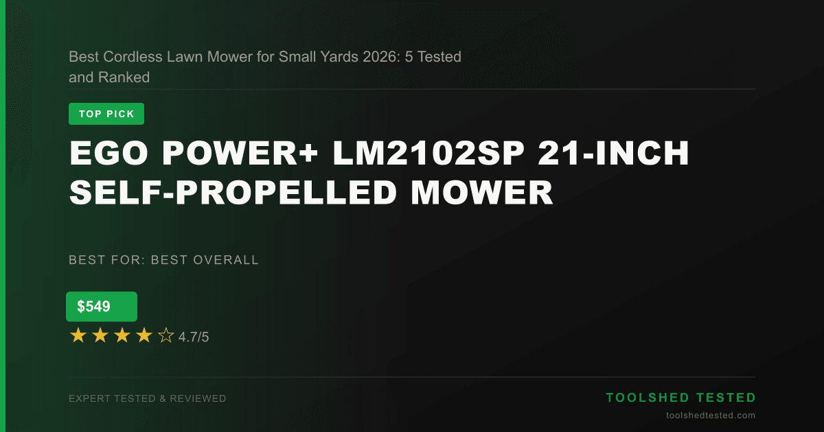 Best Cordless Lawn Mower for Small Yards 2026: 5 Tested and Ranked