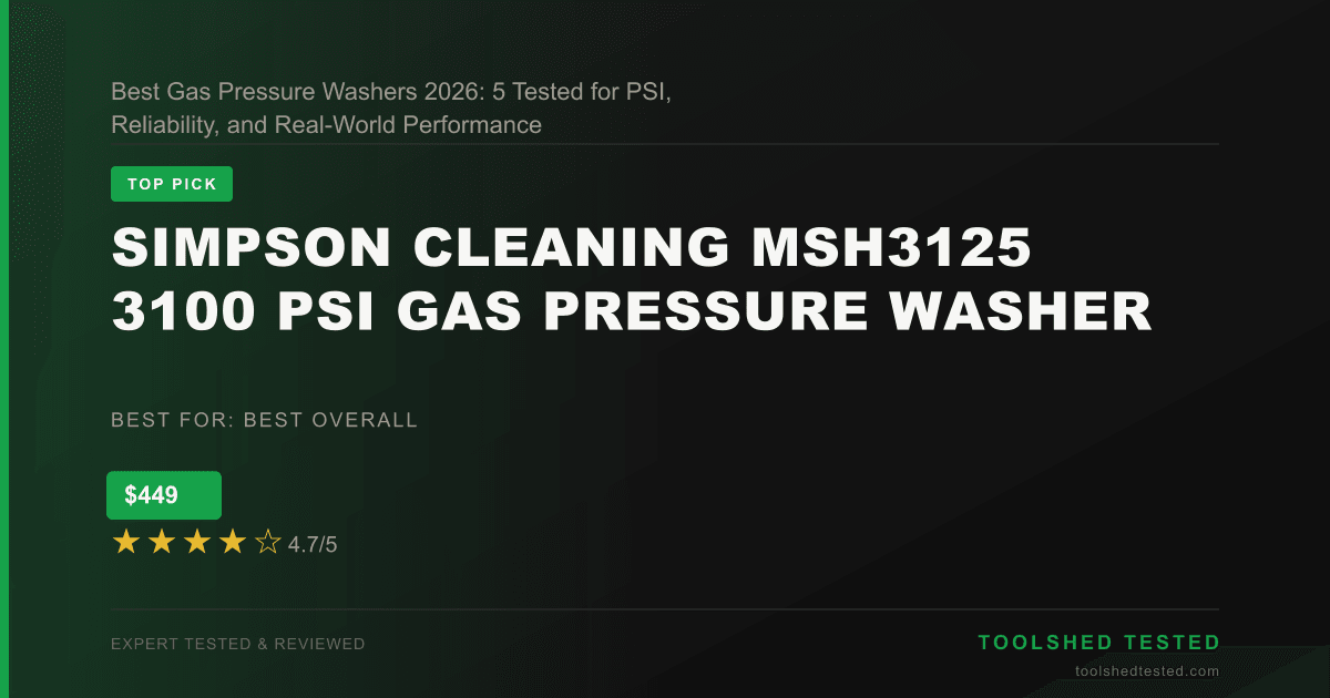 Best Gas Pressure Washers 2026: 5 Tested for PSI, Reliability, and Real-World Performance