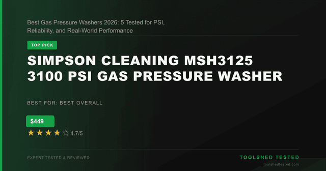 Simpson Cleaning MSH3125 3100 PSI Gas Pressure Washer