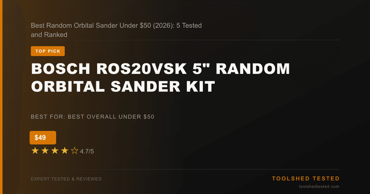 Best Random Orbital Sander Under $50 (2026): 5 Tested and Ranked