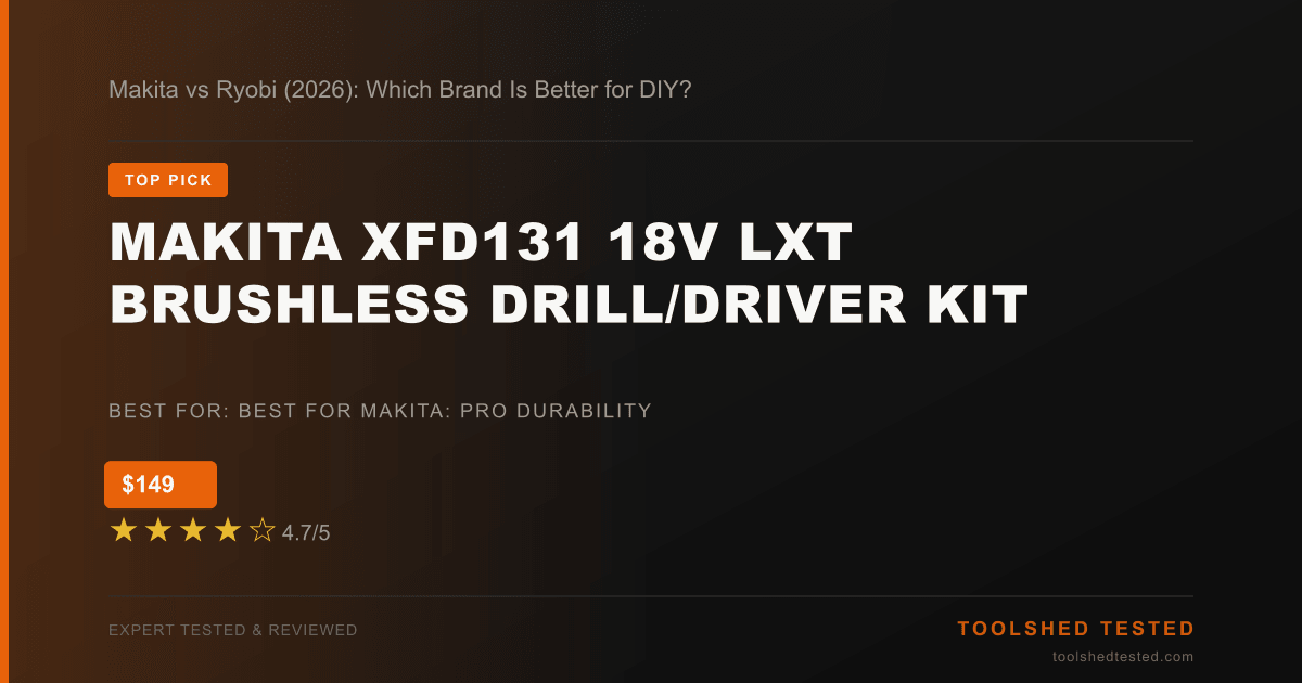Makita vs Ryobi (2026): Which Brand Is Better for DIY?